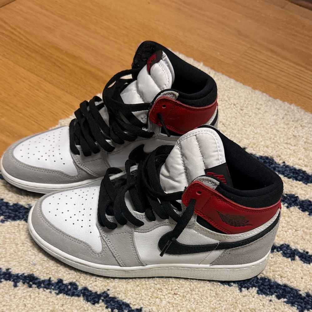 High-Top Sneakers - Red, White, and Gray